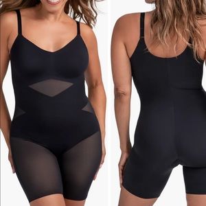 NEW! HONEYLOVE SuperPower Mid Thigh Bodysuit SIZE MEDIUM BLACK